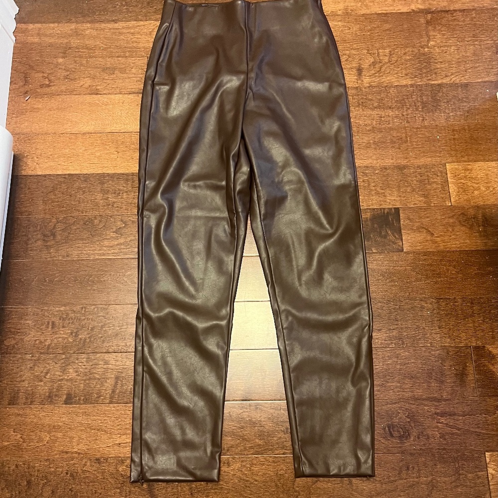Old Navy brown faux leather pants